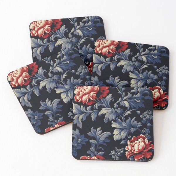 Item preview, Dark Red Flower Pattern | Floral | Nature | Vintage designed and sold by Qoupy.