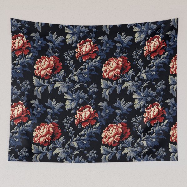 Item preview, Dark Red Flower Pattern | Floral | Nature | Vintage designed and sold by Qoupy.