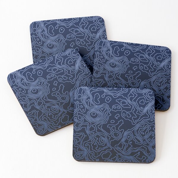 Item preview, Blue Topographic Map designed and sold by NerdCAMOS.