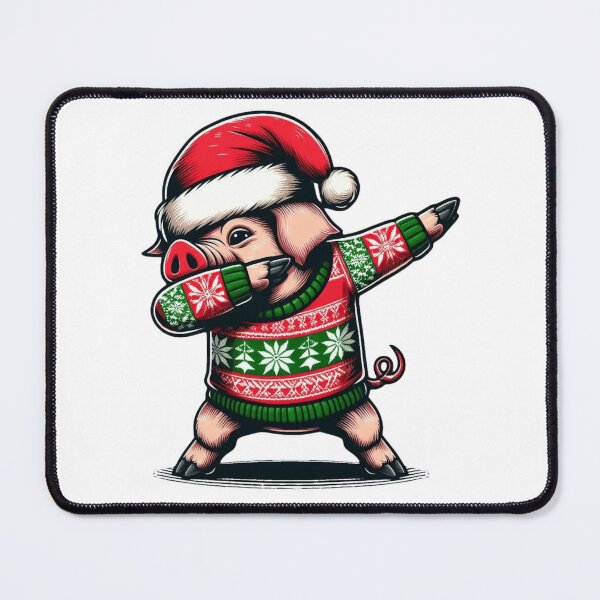 Item preview, Dabbing Pig with Santa Hat designed and sold by HeadTurningArt.
