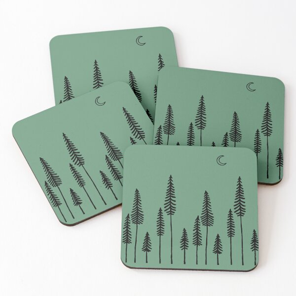 Item preview, Spindly pines (green) designed and sold by callboxkat.