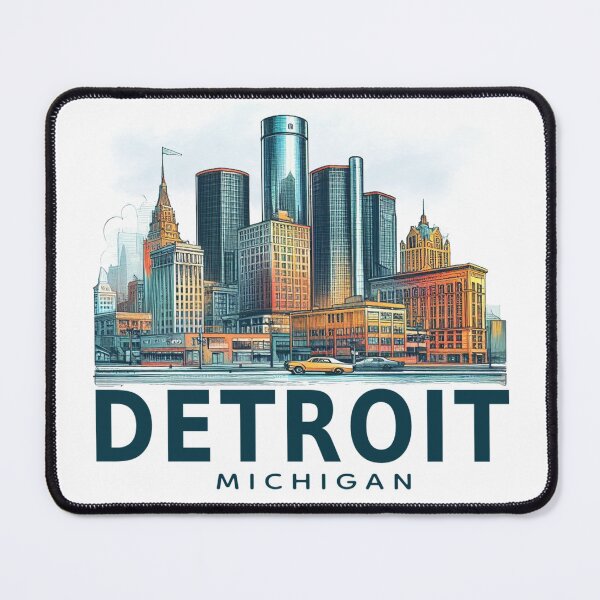 Item preview, Detroit, Michigan Watercolor Illustration designed and sold by PaintMeWorld.