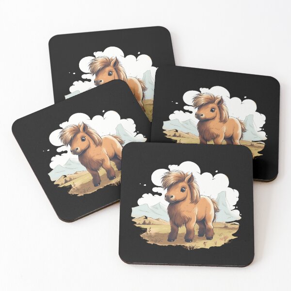 Item preview, Cute Kawaii Style Design Of A Beautiful Shetland Pony Horse  In Icelandic Nature designed and sold by NBSStore.