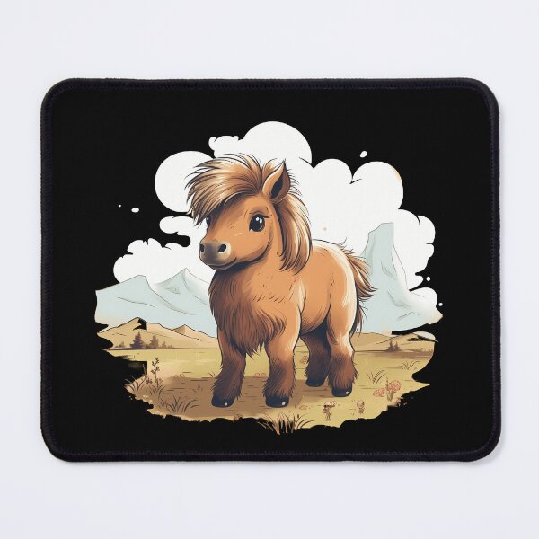 Item preview, Cute Kawaii Style Design Of A Beautiful Shetland Pony Horse In Icelandic Nature designed and sold by NBSStore.