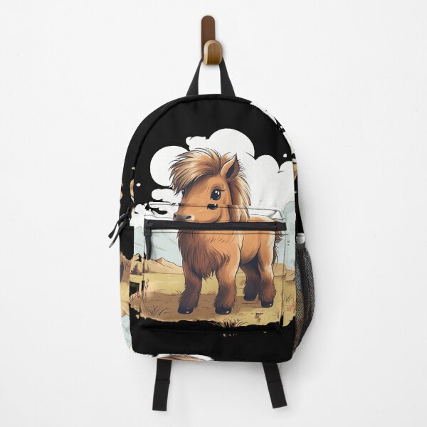 Item preview, Cute Kawaii Style Design Of A Beautiful Shetland Pony Horse In Icelandic Nature designed and sold by NBSStore.