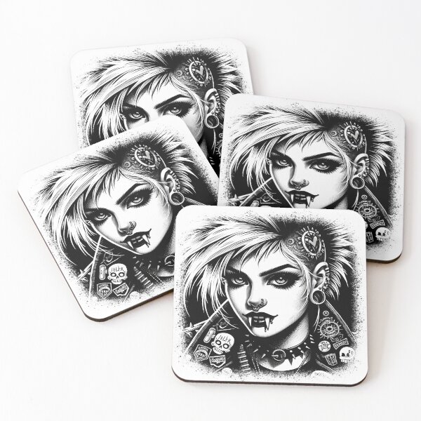 Item preview, Ink Drawing of a Punk Vampire designed and sold by Truck Stop One.