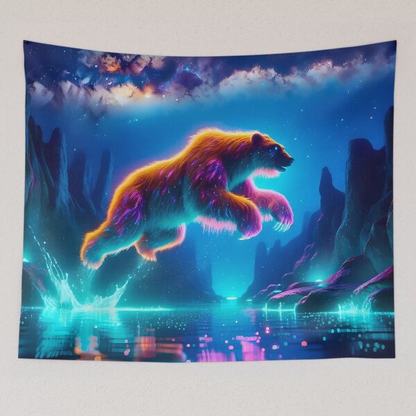Item preview, Blacklight Style Cave Bear Luminous Leap - Prehistoric designed and sold by Matt's Artificial Nature.