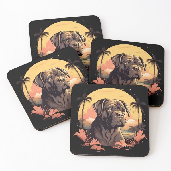 Item preview, Cane Corso Dog Breed On Tropical Background, Italian Mastiff Illustration  designed and sold by NBSStore.