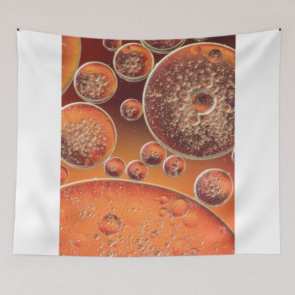 Item preview, abstract oil drops golden blurred backround designed and sold by Delicarte.