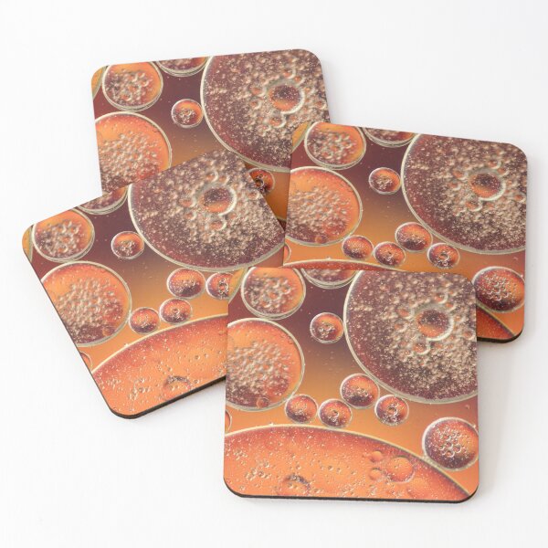 Item preview, abstract oil drops golden blurred backround designed and sold by Delicarte.