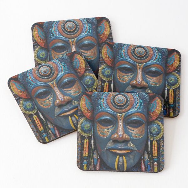 Item preview, Oval Afrocentric Lulua inspired Mask with beadwork  designed and sold by SriGem.