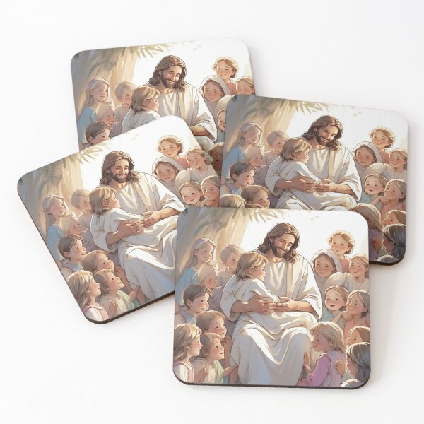 Item preview, Christian Art Decor of Jesus and Children - Catholic designed and sold by HeavenArtStudio.