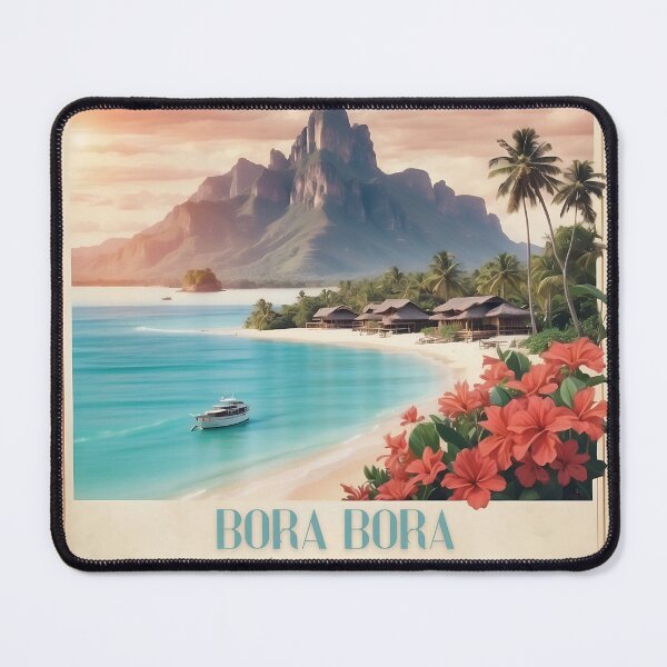 Item preview, Tropical Paradise Preserved: Vintage Travel Poster of Bora Bora designed and sold by Ceemko's Vintage Corner.