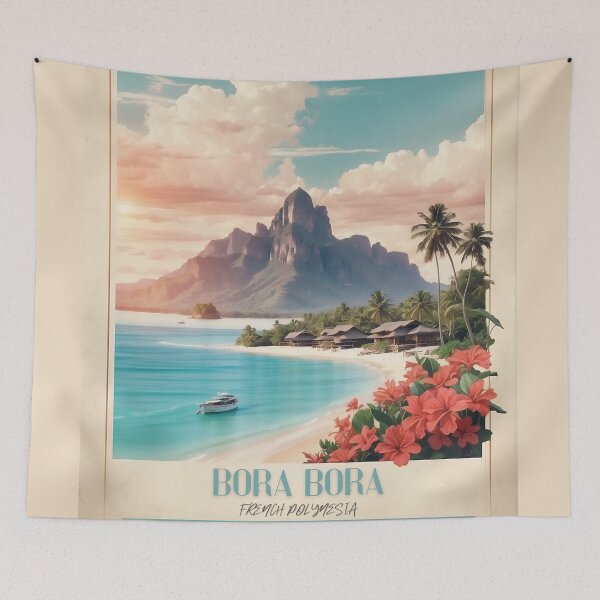 Item preview, Tropical Paradise Preserved: Vintage Travel Poster of Bora Bora designed and sold by Ceemko's Vintage Corner.