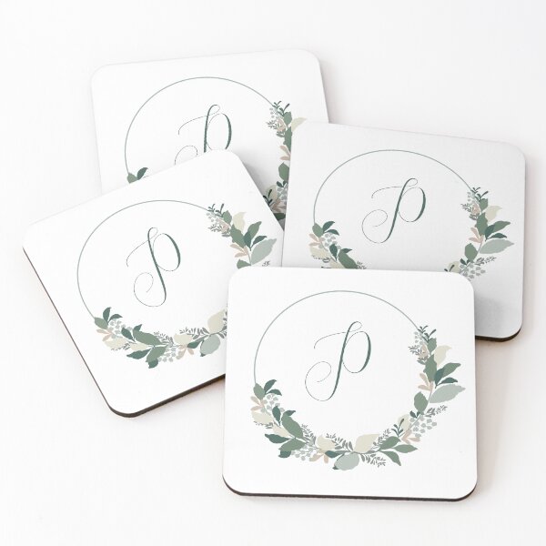 Item preview, Monogram Letter "P" Wreath designed and sold by LinesofLife.
