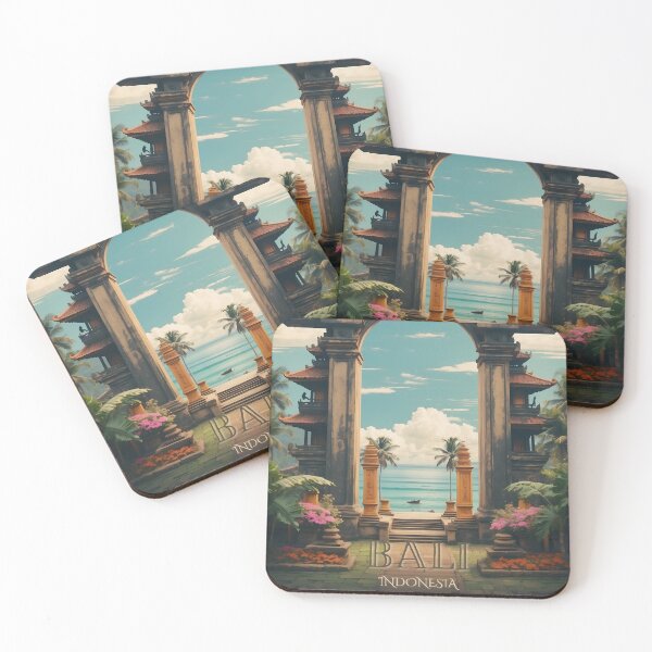 Item preview, Island of Gods: Vintage Travel Poster of Bali designed and sold by Ceemko's Vintage Corner.