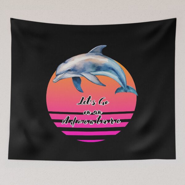 Item preview, Dolphin Adventure - Pink Retro Sun designed and sold by DarlingsTees.