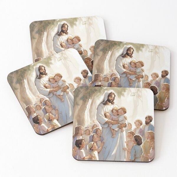 Item preview, Christian Art Decor of Jesus and Children - Christian Catholic designed and sold by HeavenArtStudio.