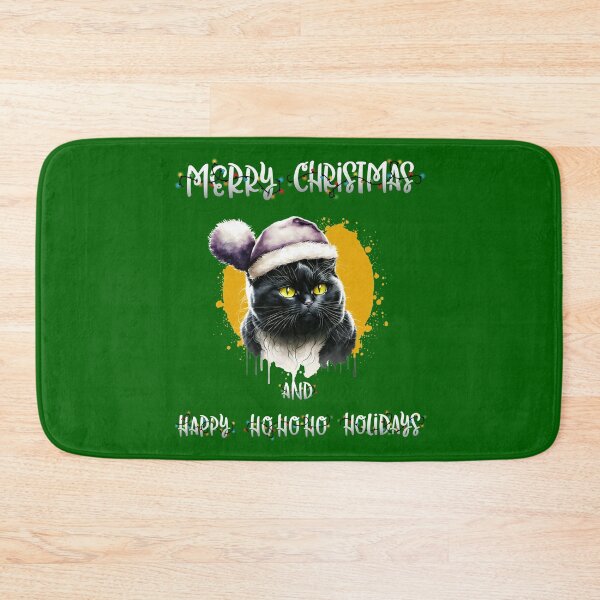 Item preview, Merry Christmas, and, Happy, Ho Ho Ho, Holidays, Black Cat designed and sold by Cerulean-Shop.