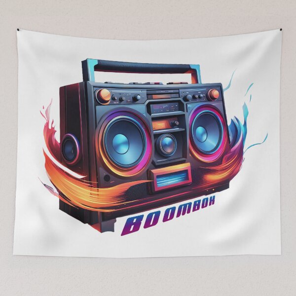 Item preview, Cassette recorder with sound waves BoomBox designed and sold by Salimgor Hangaround Music.