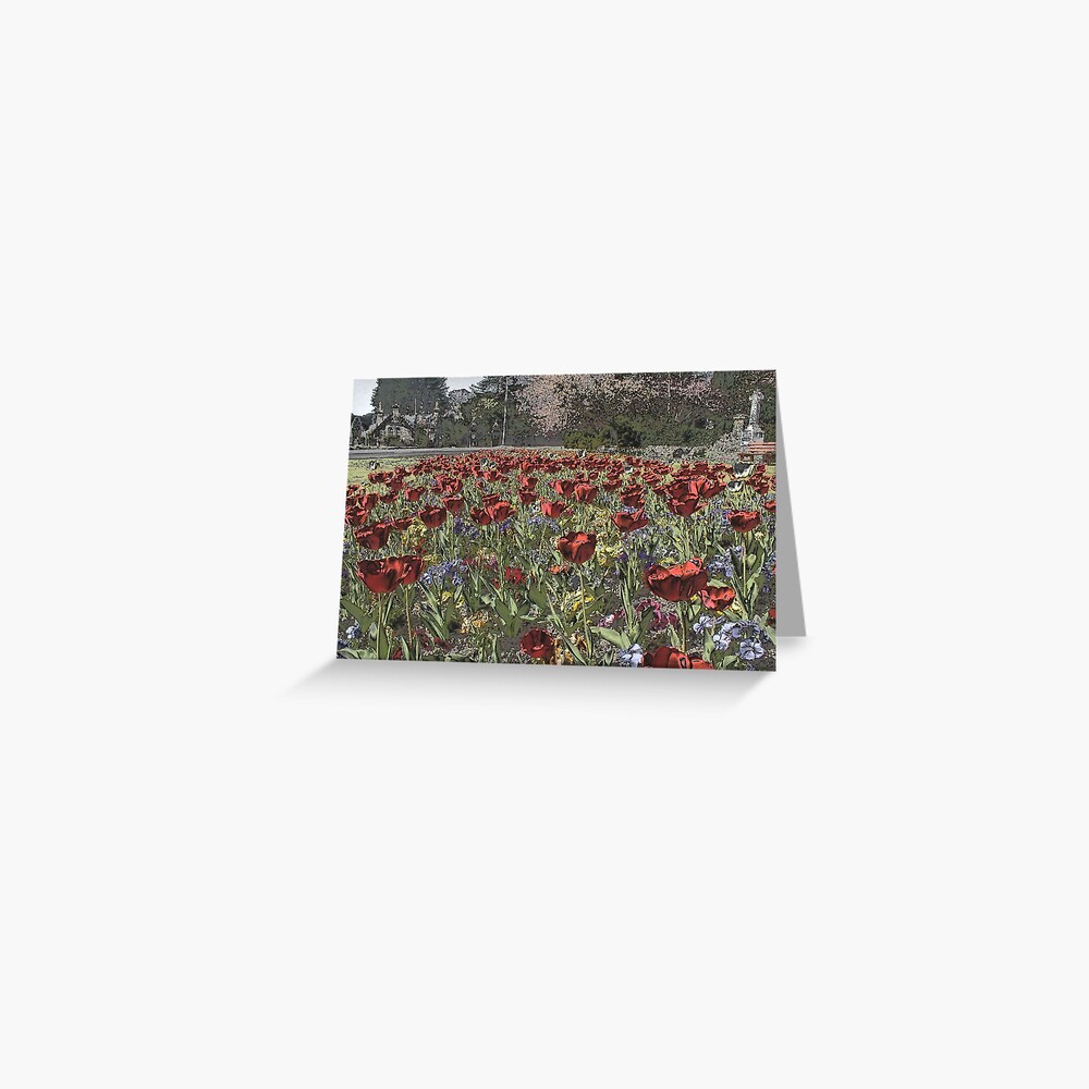 Chrome Tulips Greeting Card