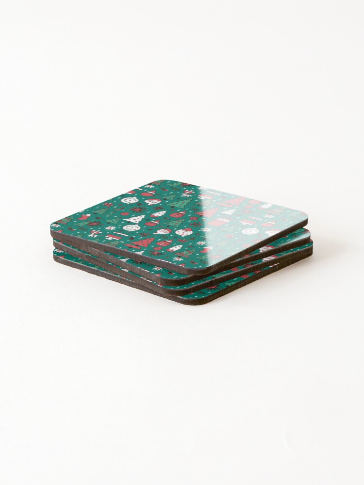Thumbnail 4 of 5, Coasters (Set of 4), Christmas pattern designed and sold by Riverside-Moon.
