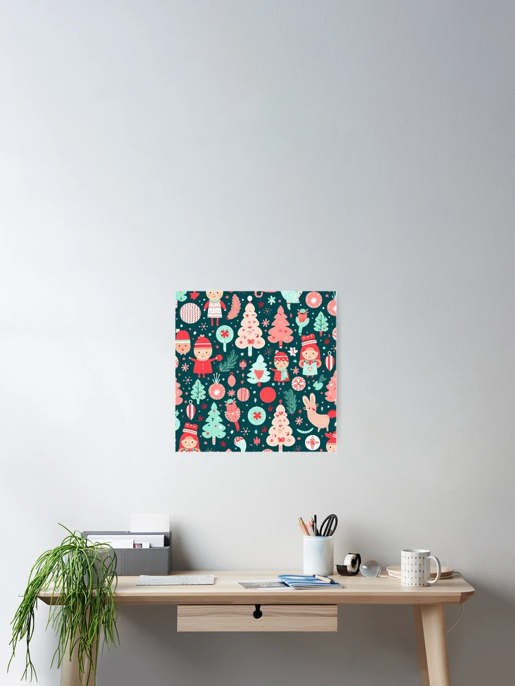 Thumbnail 2 of 3, Poster, Christmas pattern designed and sold by Riverside-Moon.