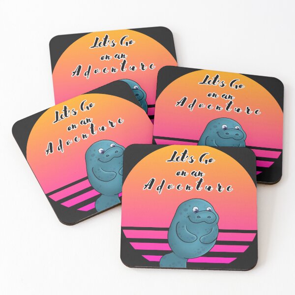 Item preview, Manatee Adventure Retro Sun Hot Pink designed and sold by DarlingsTees.