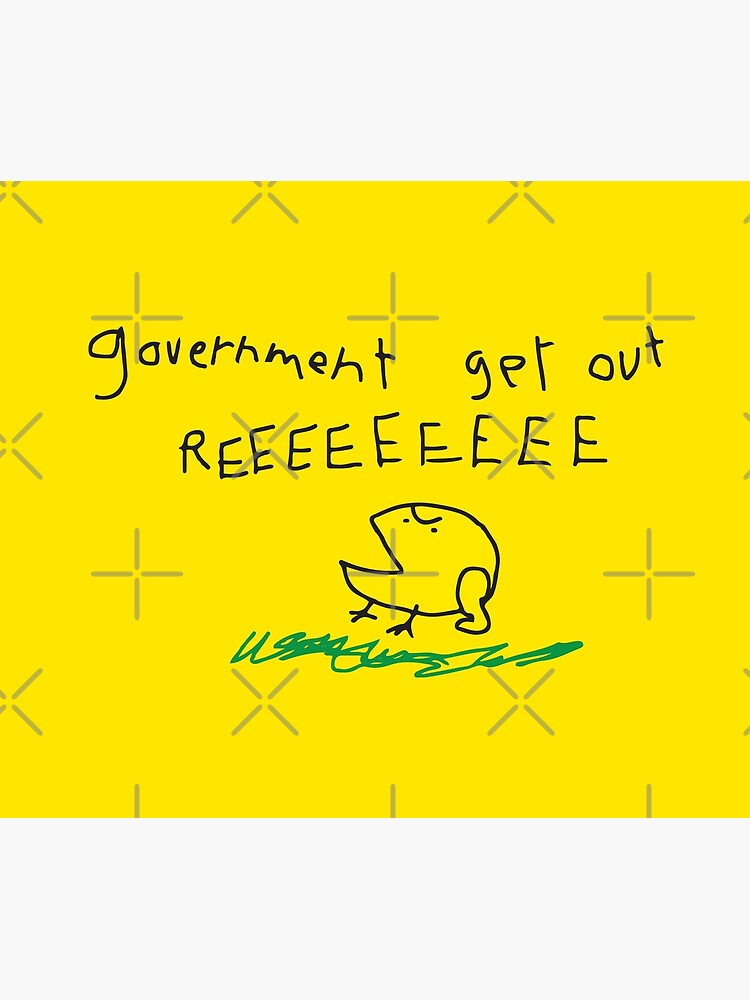 Government get out REEEEEEE - Libertarian No Step on Snek Snekright Don't Tread on Me style Frog Memes yellow HD HIGH QUALITY ONLINE STORE by iresist