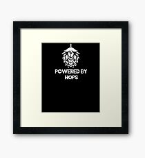 Powered By Hops | drinking games shirt | beer lover gift | craft beer shirts | beer gifts men | beer gifts for dad | drinking shirt | beer clothing | funny beer gift | beer pong Framed Print