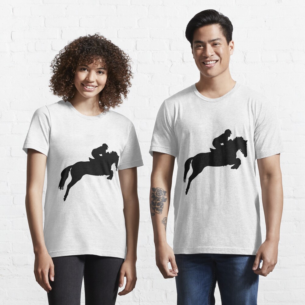 "Horse Jumper Design in Black" Tshirt for Sale by jnmvinylstudio