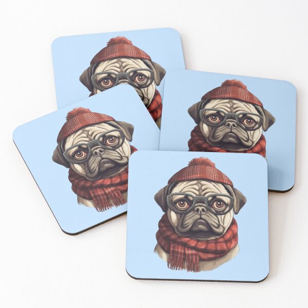 Item preview, Cute Winter Pug designed and sold by ZombieLH.