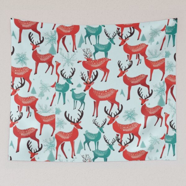 Item preview, Christmas greeting graphic with reindeer and Christmas elements designed and sold by JaroDesign2023.