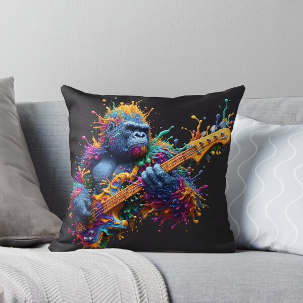 Item preview, Bass Guitar Gorilla Splatter Portrait designed and sold by fatbanana.