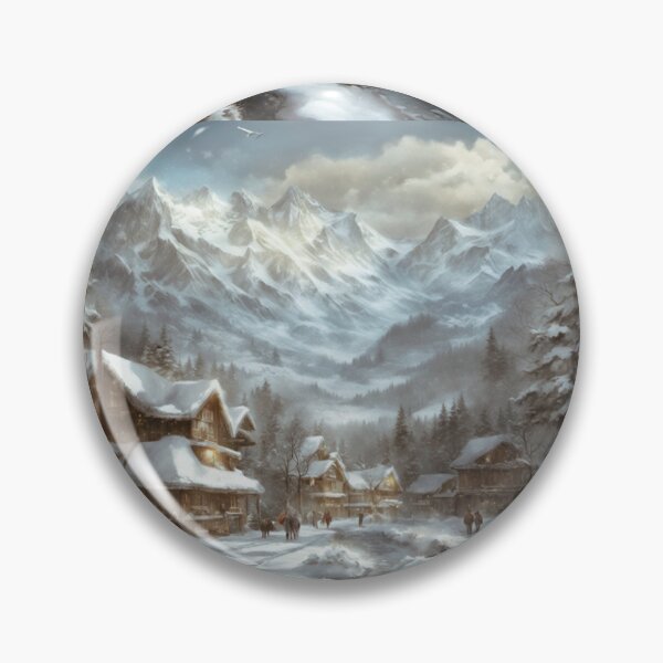 Item preview, Winter Village9 estampado integral designed and sold by FabFreakShop.