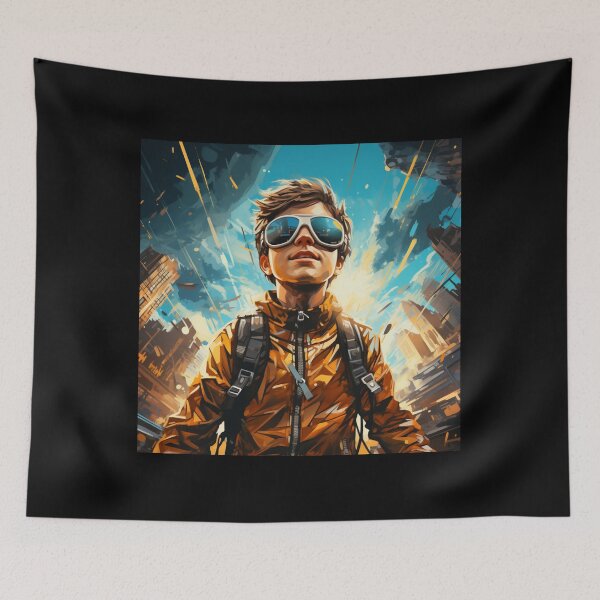 Item preview, City Explorer Kid - Urban Adventure Art Print designed and sold by SmartDesignByBB.