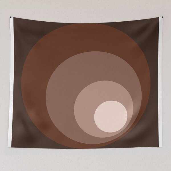 Item preview, Retro Circles Brown Rust Taupe Cream designed and sold by NataliePaskell.