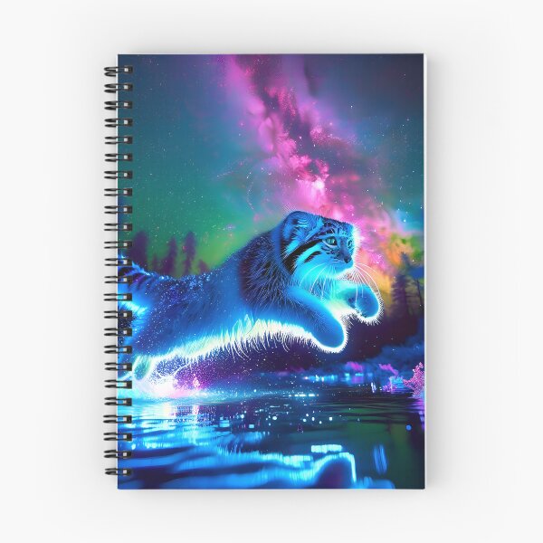 Item preview, Blacklight Style Pallas Cat Luminous Leap - Mystical Feline Art designed and sold by Matt's Artificial Nature.