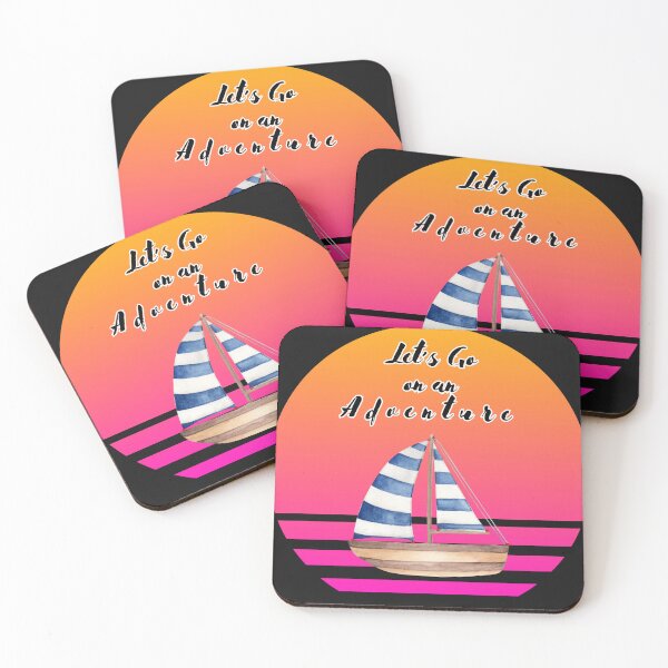 Item preview, Hot Pink Retro Sun Sailboat Adventure designed and sold by DarlingsTees.