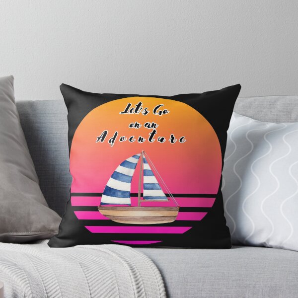 Item preview, Hot Pink Retro Sun Sailboat Adventure designed and sold by DarlingsTees.