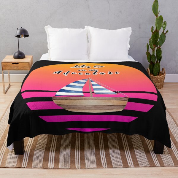 Item preview, Hot Pink Retro Sun Sailboat Adventure designed and sold by DarlingsTees.