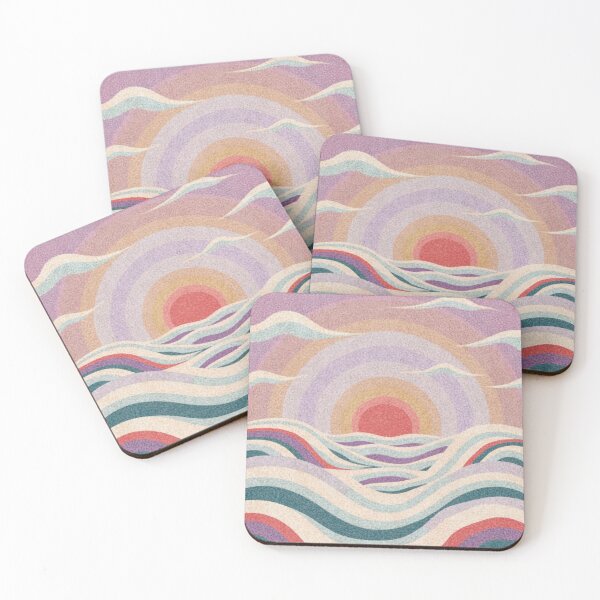 Item preview, Chalk paster drawing of sunrise over waves designed and sold by GrinGalore.