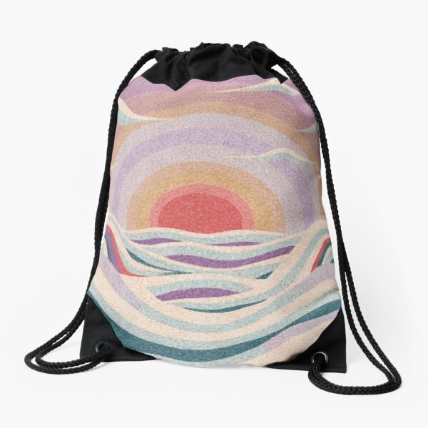 Item preview, Chalk paster drawing of sunrise over waves designed and sold by GrinGalore.
