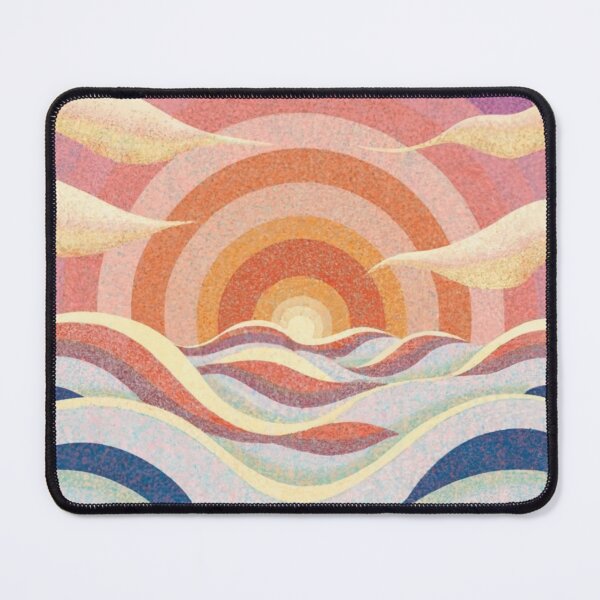 Item preview, Chalk paster drawing of sunset over waves designed and sold by GrinGalore.