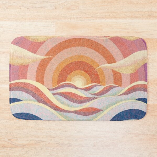 Item preview, Chalk paster drawing of sunset over waves designed and sold by GrinGalore.