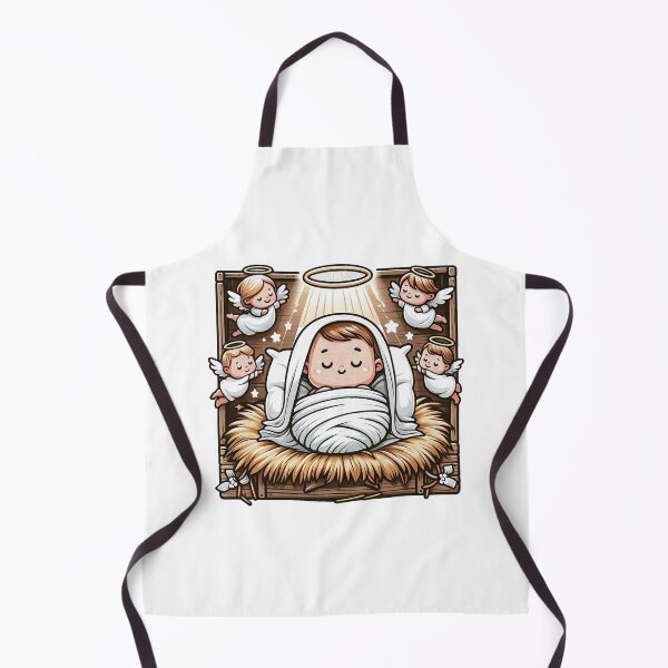 Item preview, Newborn King Jesus Manger Angels Good News designed and sold by plushism.
