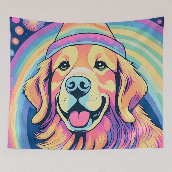 Item preview, Vintage psychedelic golden retriever designed and sold by amaria56.