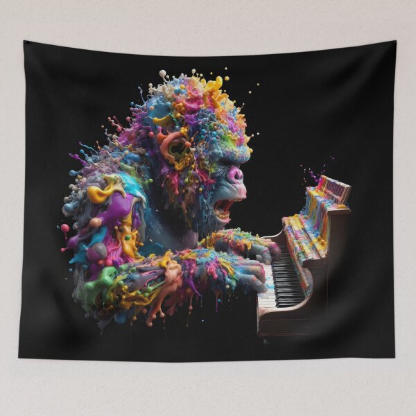 Item preview, Piano Gorilla Splatter Portrait designed and sold by fatbanana.