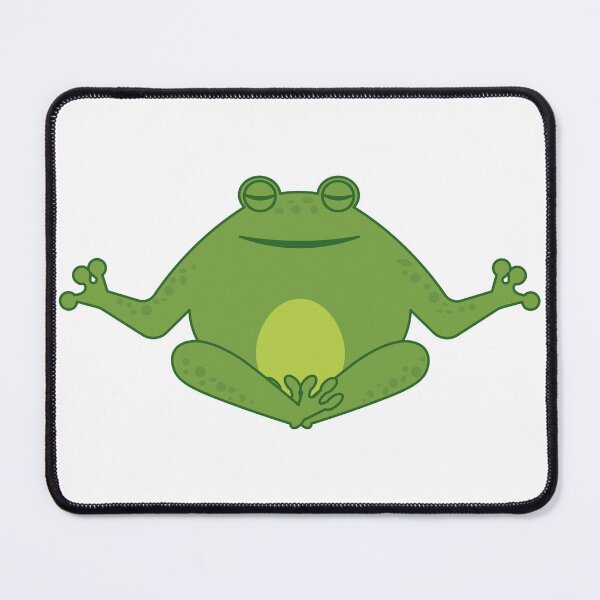 Item preview, Funny happy green cartoon cute thick frog doing yoga designed and sold by NataliaVVV.