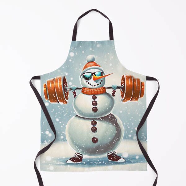 Item preview, buff snowman lifting weights with shades and a carrot nose. designed and sold by emaotx.